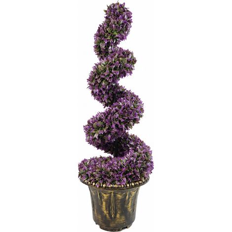 90cm Artificial Purple Large Botanik Spiral with Decorative Planter (1/5)