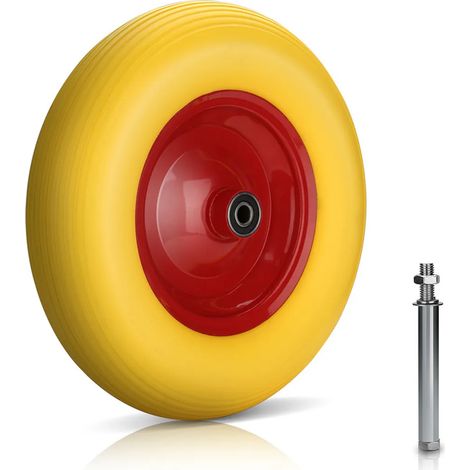 Roue de secours Wolketon pour brouette, pneu plein en caoutchouc, pour chariot de jardin, brouette, 4.80/4.00-8, 390 mm (1/5)