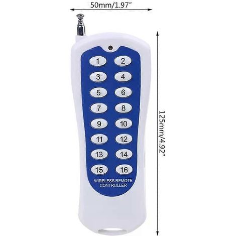 Télécommande sans fil RF 16 canaux DC12V à 16 touches pour alarme (1/4)