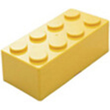 Boîte De Rangement - Bloc De Construction En Plastique ABS - Forme Rectangulaire Jaune - Empilable Et Étanche À La Poussière - 1 Pièce (1/2)