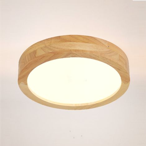 NORCKS Natural Wood Round LED Ceiling Light, Ø20 cm - Neutral White 4500K - Modern Style - Energy Efficient, High Light Transmission (1/5)