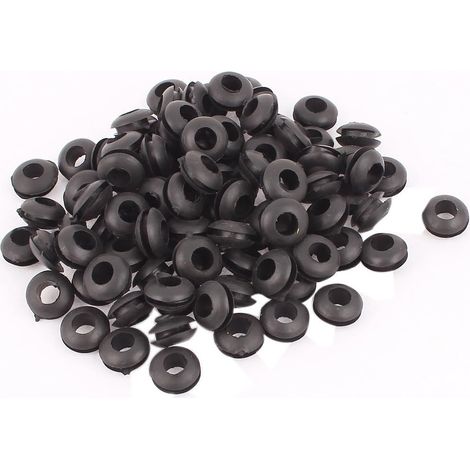 100pcs Passe Fils Œillet en Caoutchou Passe-Câble Bagues Anneaux Protection Fil Œillet Barre 4mm diamètre intérieure Double Face (1/2)