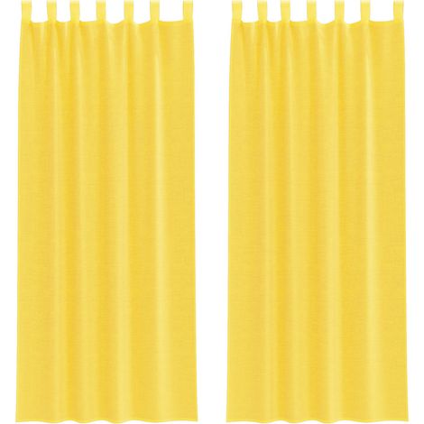 Maison Exclusive - Voile Vorhänge mit Schlaufen 2 Stk. Gelb 140x2