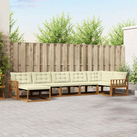 Outdoor-Sofagarnitur 21 pcs Natur und Creme Massivholz Akazie