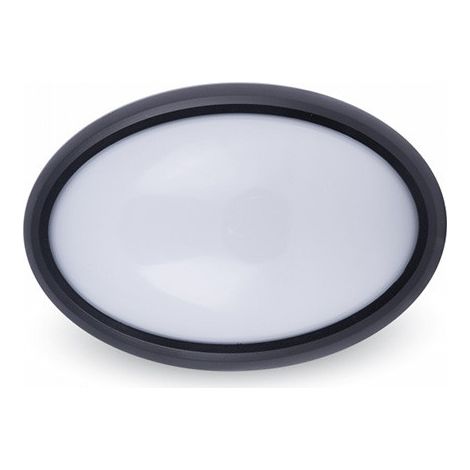 Lámpara de techo LED ovalada V-TAC de 12 W, color negro, blanco cálido, IP54