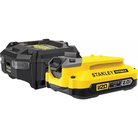 Kit di avviamento - STANLEY FATMAX V20 - SFMCB10D1-QW - Caricabatterie 1,25A + 1 Batteria 18V 2Ah