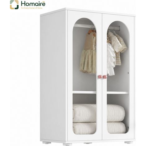 Colonnes de rangement, blanc, en blanc bois 80 x 50 x 120 cm HOMAIRE (1/5)