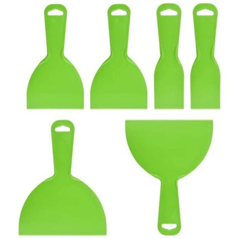 Outil de grattoir,Couteau à Mastic en Plastique Outil de Grattoir Flexible Spatules à Mastic 2/4/6" Grattoir de Peinture,6 PCS (1/4)