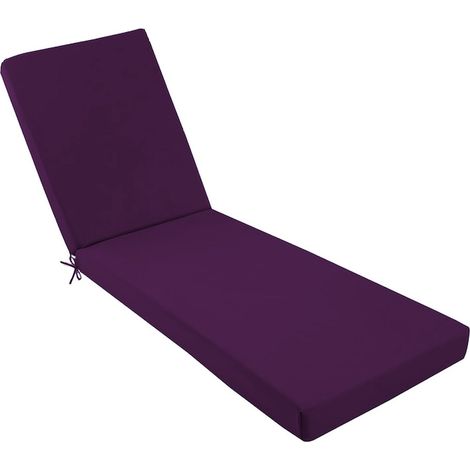 Matelas de bain de soleil 2 segments, 60 x 190 cm, imperméable, housse amovible, mousse de polyuréthane premium 4 cm, fixation élastique, coloris violet (1/5)