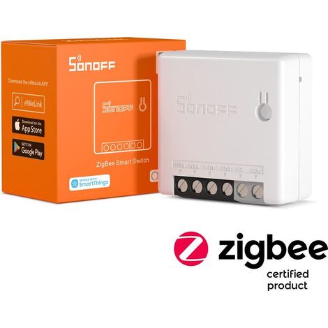 SONOFF ZBMINI ZigBee Mini Smart Switch, Interruptor de luz de 2 Vías, Google Home y SONOFF ZBBridge, se Requiere ZigBee 3.0 Gateway Hub, 10A/2200 (1/5)