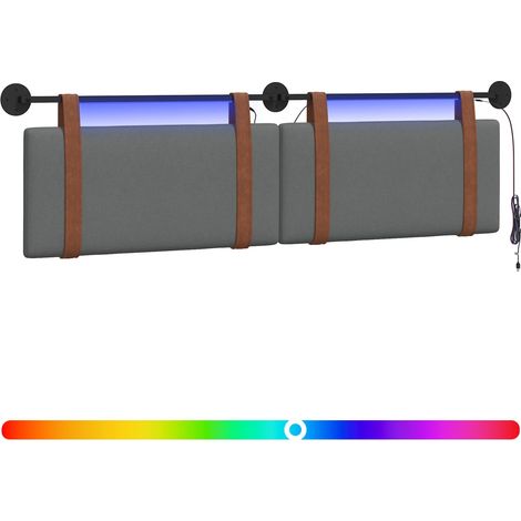 Maison Exclusive - Testiera sospesa Con luce LED Grigio Scuro PU Antico (1/5)