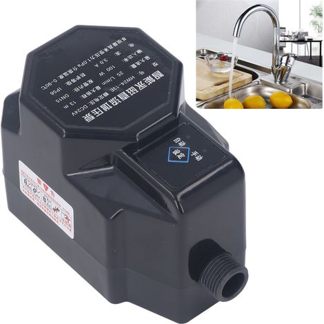 Pompe de surpression HW24-13E 100 W avec capteur de débit d'eau domestique et bouton marche/arrêt, 24 V, pour robinet de douche, cuisine et robinetterie (norme européenne 100-240 V). (1/5)