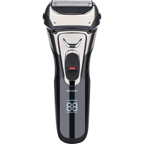 Rasoir électrique homme rechargeable, tondeuse visage et barbe sans fil, étanche, lame rotative, charge USB, usage sec ou humide (1/5)