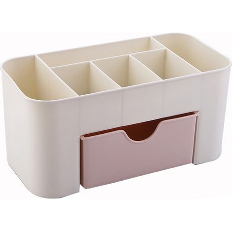 1 Boîte de rangement cosmétique avec tiroir, matériau PP, conception compartiments, pour coiffeuse（Troisième trimestre : Nouveaux produits en septembre） (1/5)