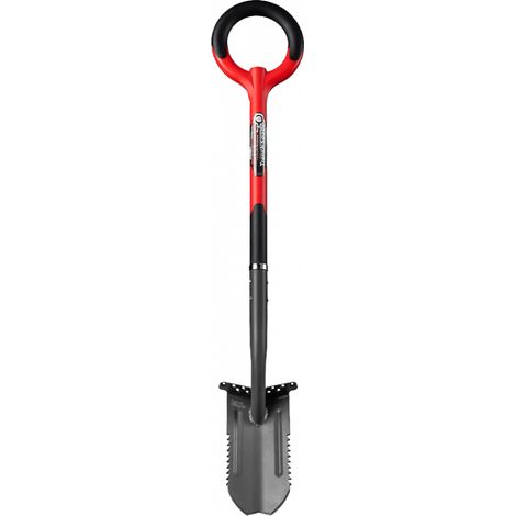 Venteo – Bêche de tranchée RootSlayer – Lame dentée en acier carbone – Coupe racines dans sols durs – Manche ergonomique pour confort