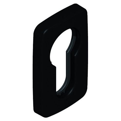 Rosace de cylindre rectangulaire adhésive en résine avec joint d'étanchéité DS7156 noir RAL 9005 - LA CROISEE DS