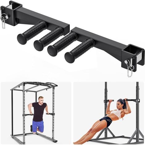 Dip-Bar-Befestigung für 5x5 cm Power-Rack bis 227 kg – Dip-Griffe – Fitnesszubehör (1/5)