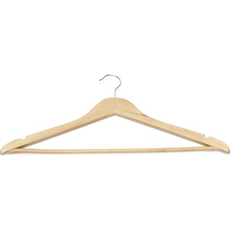 Set de Cintres en Bambou Naturel L 445 mm - Lot de 5 - Was Germany