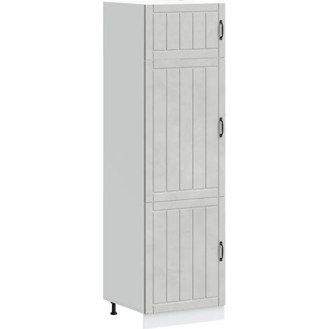 Mueble de cocina Lucca 60 x 57 x 207 cm gran capacidad de almacenamiento patas ajustables estilo moderno madera de ingeniería gris hormigón 020050216 (1/5)