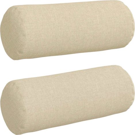 Maison Exclusive - Bolsterkissen 2 Stück Creme Ø 15 x 40 cm Stoff