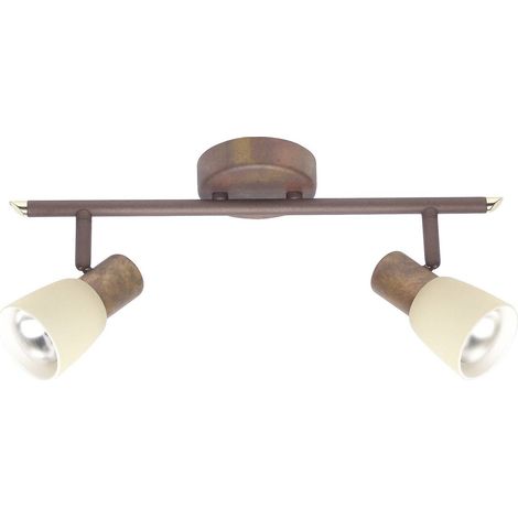 BRILLIANT Lampe Luca Spotrohr 2flg altkupfer/champagner 2x R50, E14, 40W, geeignet für Reflektorlampen (nicht enthalten) Köpfe schwenkbar (1/3)