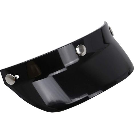 Visière universelle à 3 boutons-pression relevable pour casque de moto jet, noire (1/5)