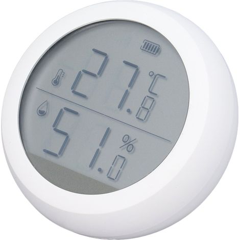 Intelligenter Temperatur-/Feuchtigkeitssensor mit LCD-Bildschirm, Tuya ZigBee-kompatibel, Echtzeiterkennung, Digitalanzeige, Smart-Home-Sensor (Batterie nicht enthalten) (1/5)