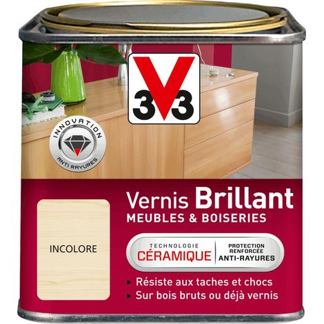 Vernis intérieur Meubles et boiseries V33 Incolore Brillant 0,5L (1/3)