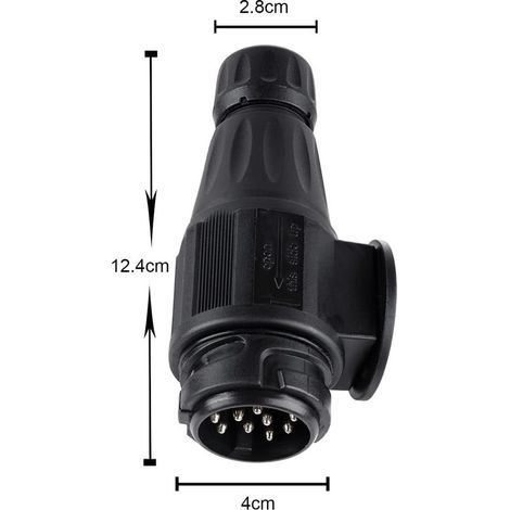 Prise Remorque 13 Broches, 12V Étanche Connecteur Prise Remorque 13 Broches Mâle, pour Caravane RV Voiture Bateau (1/2)