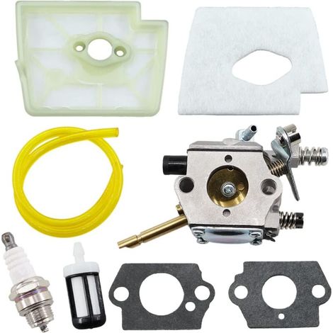 Carburatore con filtro aria e candela per decespugliatore Stihl FS160 FS180 FS220 FS280 FS290, FS 160 180 220 280 290 4119 120 0604, Zama C15-51 / C1S-S3D, Walbro WT-223