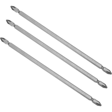 Lot de 10 embouts cruciformes S1/4 double tête 200mm pour tournevis électrique (1/5)