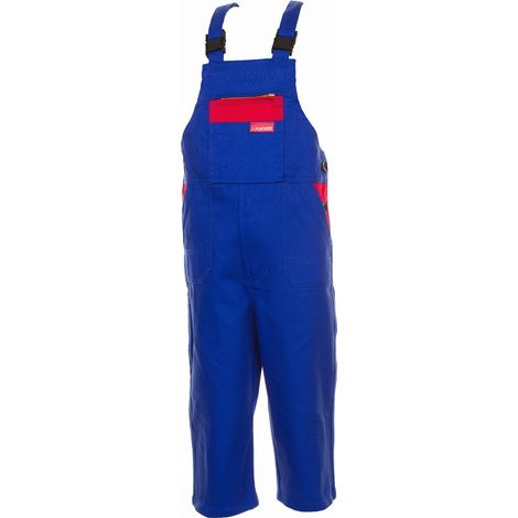 Planam Kinderbekleidung Kinder-Latzhose kornblau/mittelrot 134/140 (1/5)