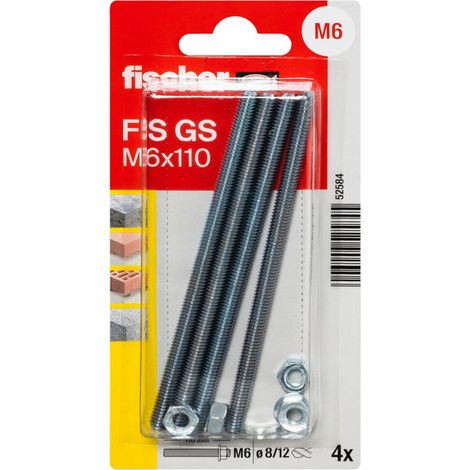 Fischer Gewindeanker FIS M6 x 110 mm - 4 Stück Gewindestangen