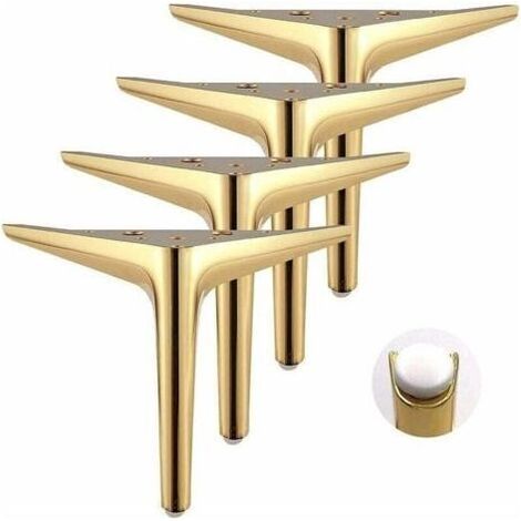 BARKBUSTERS Pieds de meubles Lot de 4 Pieds de D\\\\\\\\'or Meubles Triangulaires,Processus de Polissage de GalvaNolastie,pour Armoire,Canap,Table Basse,Meuble TV et Autres Meubles (18cm ) (1/5)
