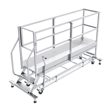 Piattaforma con ruote 3 gradini - Altezza massima di lavoro 2.60m - PTF2503PT-P-KRE
