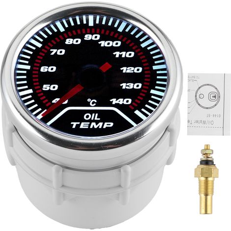 Accessoire de réglage de la température pour manomètre universel de température d'huile automobile 52 mm/2 pouces (1/5)