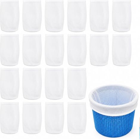 Lot de 20 Chaussette Skimmer Piscine, Chaussettes Filtrantes Réutilisables en Nylon Élastique, Chaussette Filtre Piscine, Chaussettes de Skimmer de Piscine pour Panier, Pour Les Débris et La Saleté (1/5)