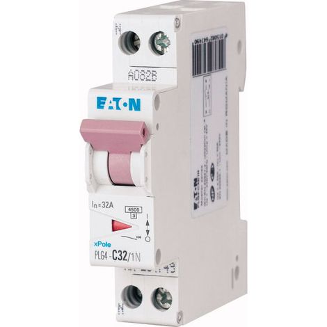 Eaton – Disjoncteur unipolaire 32A – Courbe de déclenchement type C – Montage rail DIN – Pour installations électriques professionnelles