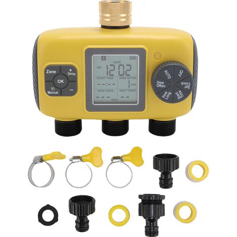 Minuterie d'arrosage, robinets de 3/4 à 1/2 pouces, tuyau Programmable, 3 sorties, affichage numérique, arrosage et irrigation pour jardin extérieur (1/5)