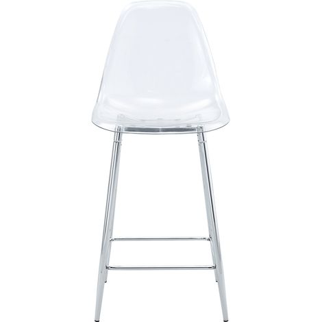 Set 4 sgabelli da bar trasparenti con struttura metallica, design moderno (1/5)