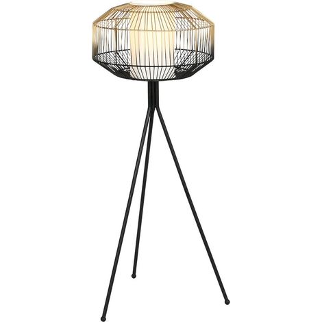 Lampadaire élégance noire et dorée pour intérieur chic - Noir avec touches dorées (1/5)