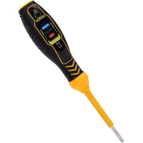 Spannungsprüfer mit Schraubendreher, ABS-Elektrotester mit 3 farbigen LED-Anzeigen für stromführende Leitungen und Durchgangsprüfung, kompakter NCV-Detektor für den Heimgebrauch