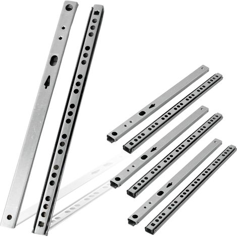 4 Pièces Rail Tiroir Coulissant, 246 mm Rail Coulissant, Glissières à Billes, Glissières pour Tiroirs, Système de Rails pour Tiroirs, Coulisse Tiroir, Zingué (1/5)