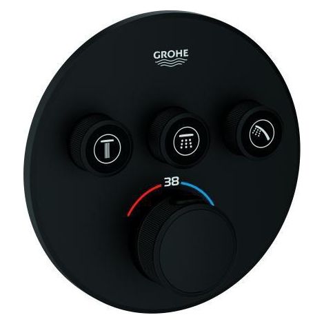Grohe Grohtherm SmartControl Miscelatore termostatico a 3 vie Nero, 29508KF0