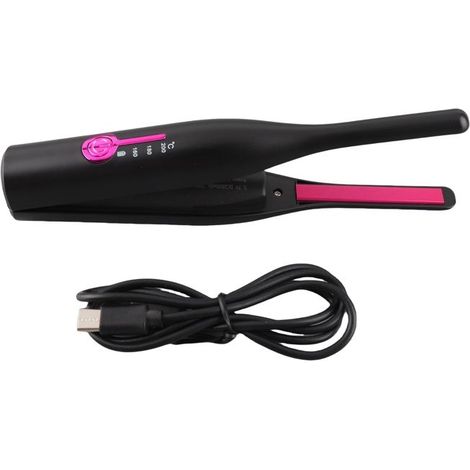 OMABETA Fer plat crayon Crayon fer plat PTC chauffage rapide sans fil petit fer plat lisseur cheveux bigoudi hygiene soin Noir (1/5)