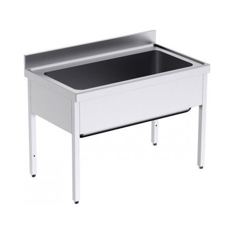 Plonge en Inox avec Bâti 1 Bac Grande Capacité Gamme 700 - Distform
