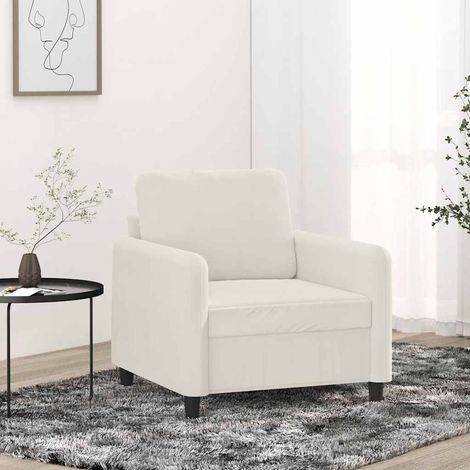 vidaXL Fauteuil Crème 60 cm Velours (1/5)