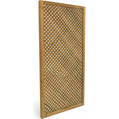Traliccio In Legno Pino Impregnato Outdoor Giardino Balcone Terrazza Supporto Piante Rampicanti Privacy Design 90 x 180 Cm Legno Naturale