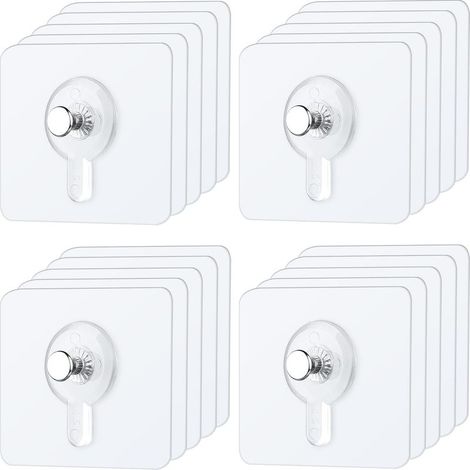 Lot de 20 Adhésif Accroche Tableau Sans Percer, Accroche Cadre Fixation Murale, Attache Cadre Adhésif Crochets pour Accroche Cadres Photo, Photos, Peintures (20) (1/5)