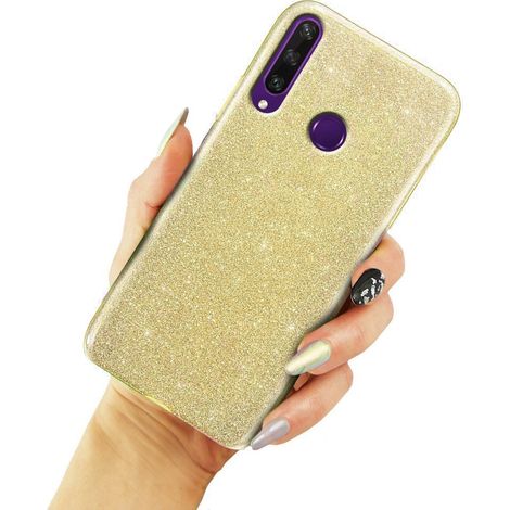 Coque à paillettes pour Huawei Y6P, or (1/3)